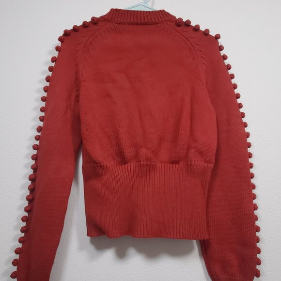 Chloe Red Bobble Pom Pom Jumper - Picture 4 of 9